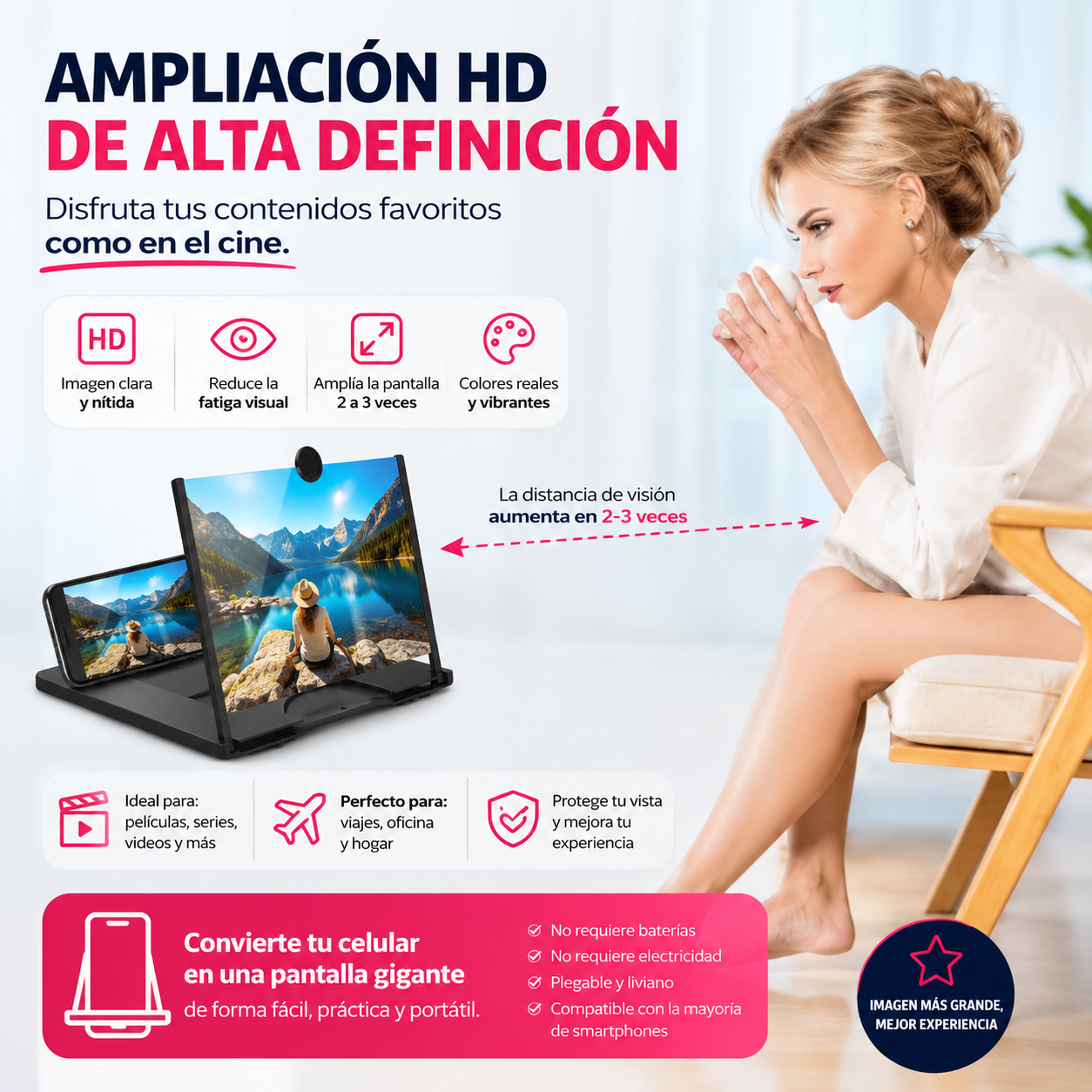 🔥 Oferta Especial | Combo x2 – 2 Amplificadores de Pantalla para Celular | Paga 1 Lleva 2
