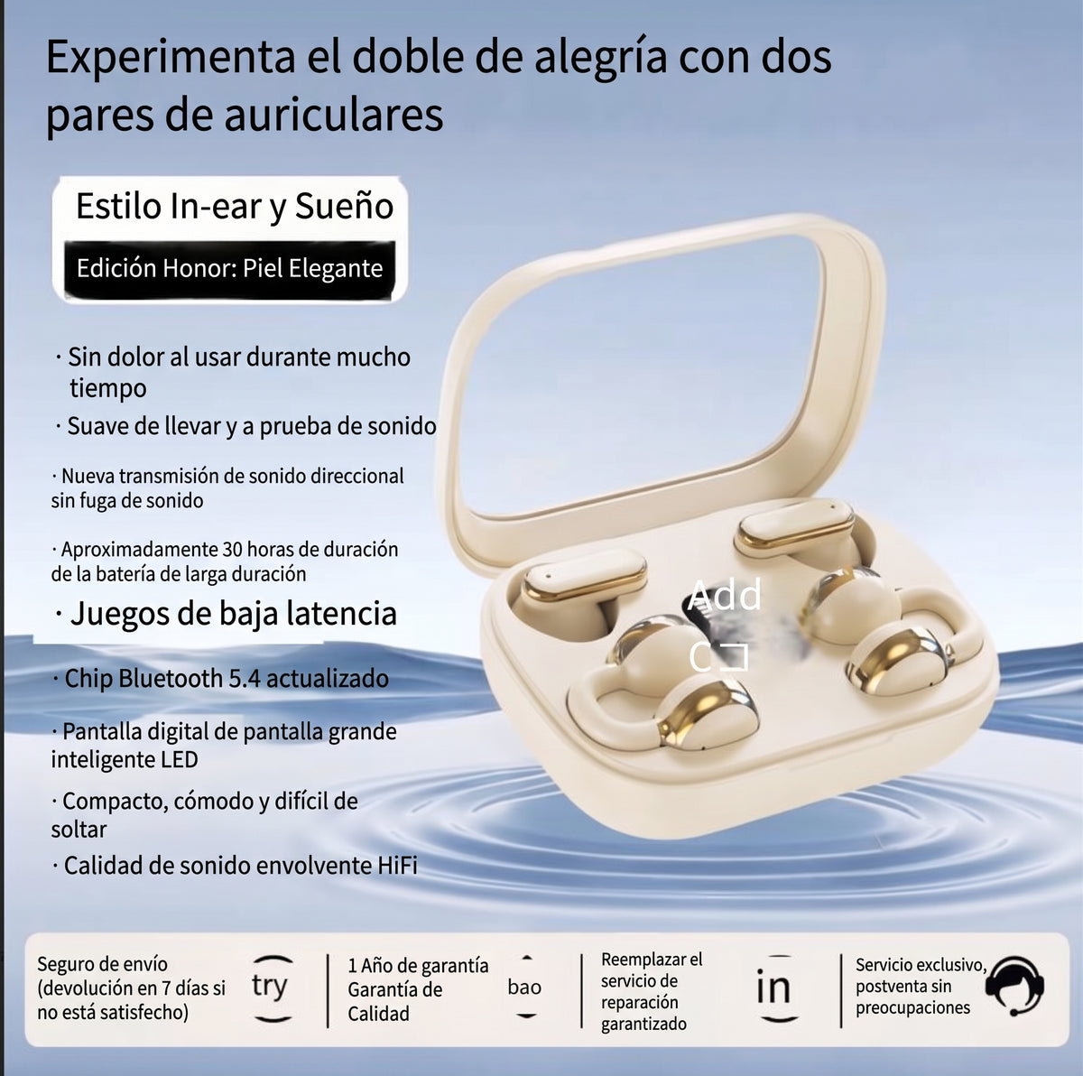A284 audifono duo estuche Gold Q10