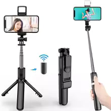 Palo Selfie con Luz LED, Trípode y Control Remoto Bluetooth