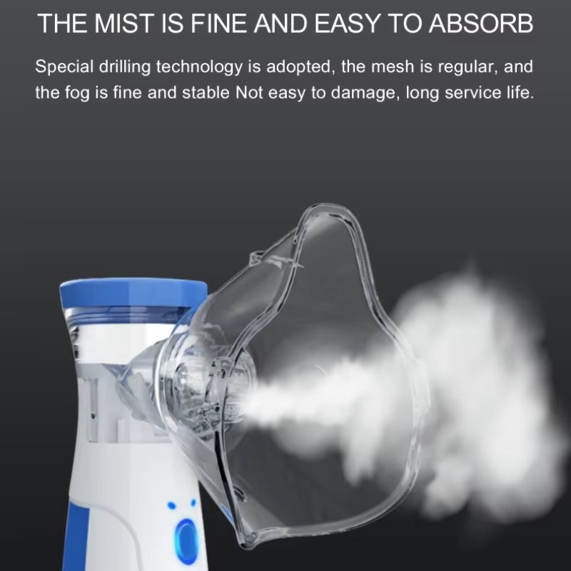 Nebulizador de Malla Portátil – Silencioso, USB y Pilas AA