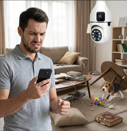 Cámara Bombillo Doble Lente WiFi 360° – Seguridad Inteligente para tu Hogar