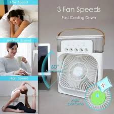 Ventilador Humidificador Portátil USB – Climatizador, Purificador y Luz LED 3 en 1