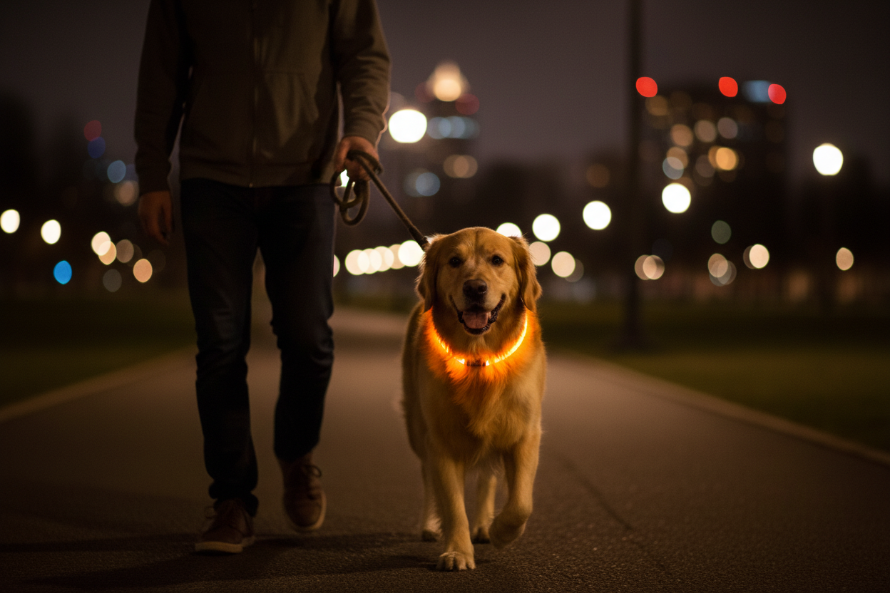 Collar LED para Perros y Gatos – Recargable USB, Impermeable y Seguridad Nocturna