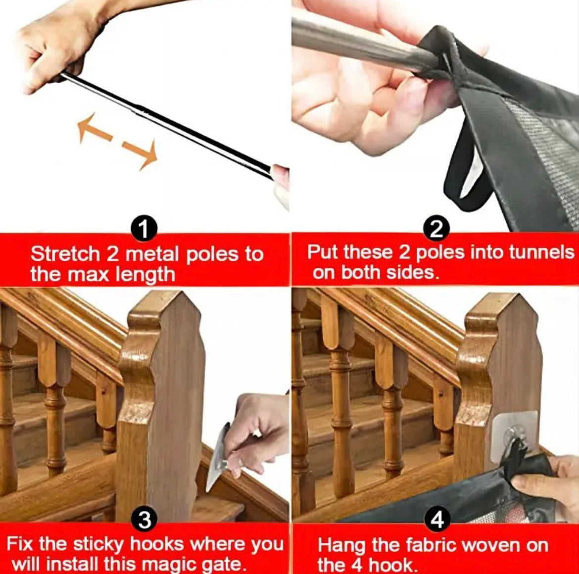 BARRERA MALLA SEGURIDAD MASCOTA BEBE 200 x 120 cm