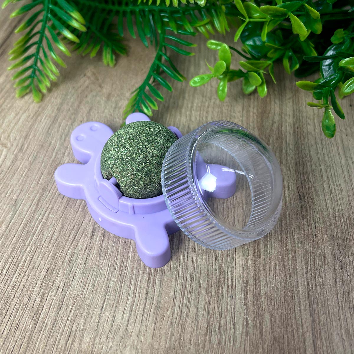 Juguete Anti Estrés para Gatos – Bola Giratoria con Catnip, Adhesiva y Sin Químicos