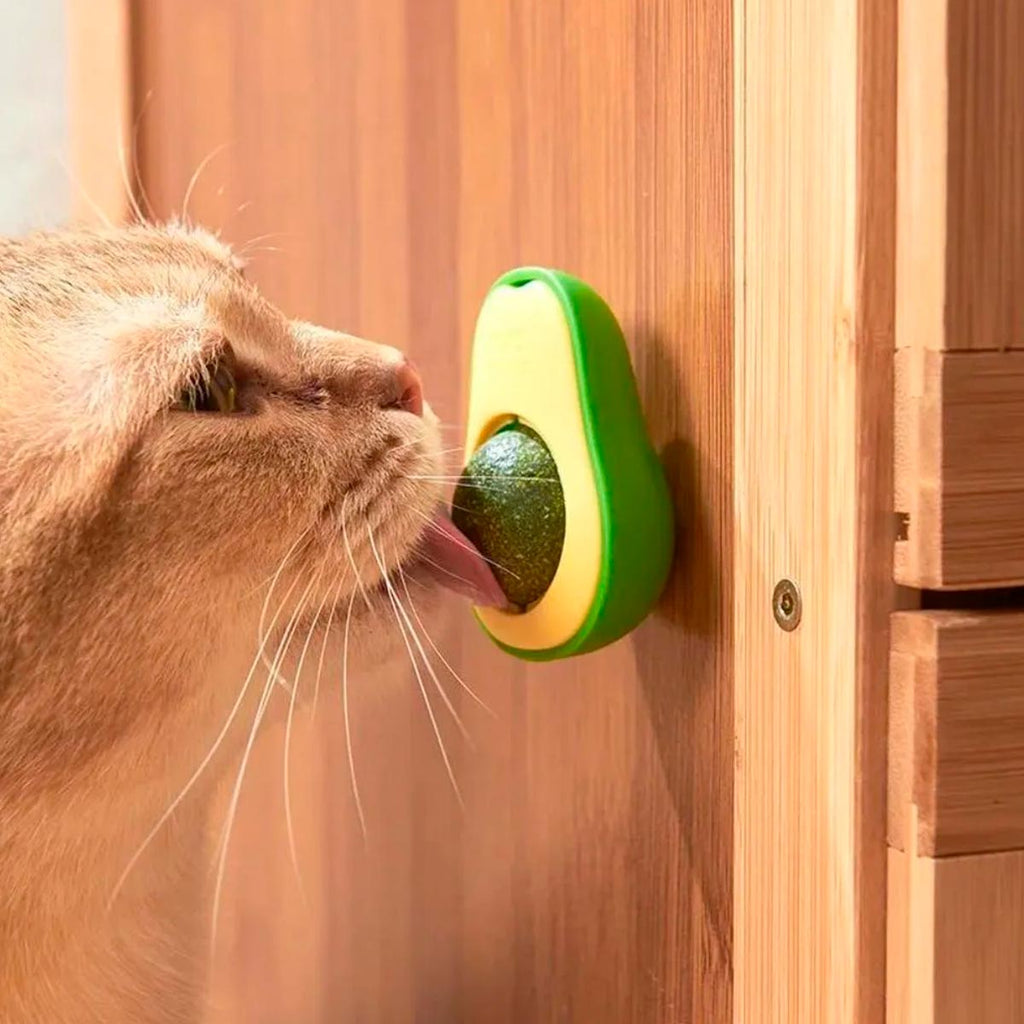 Juguete Anti Estrés para Gatos – Bola Giratoria con Catnip, Adhesiva y Sin Químicos
