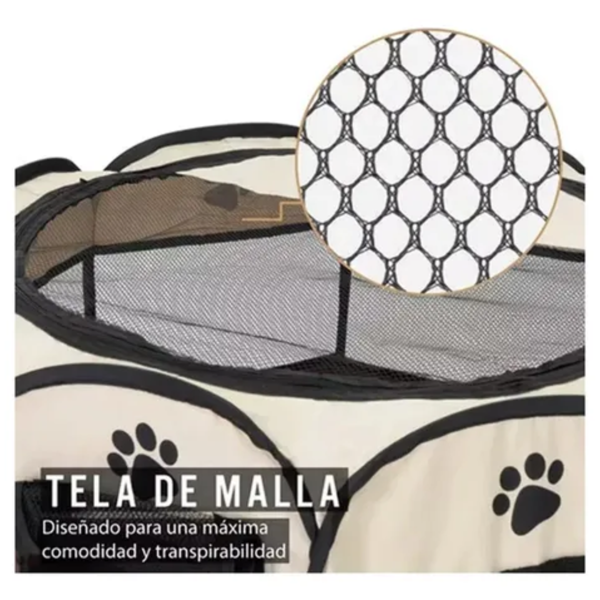 Corral Para Mascotas Ch Plegable En Tela Cama Portáti