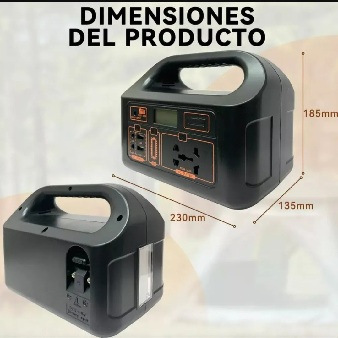 Estación de Energía Solar Portátil EG-008 | 150W Batería Recargable