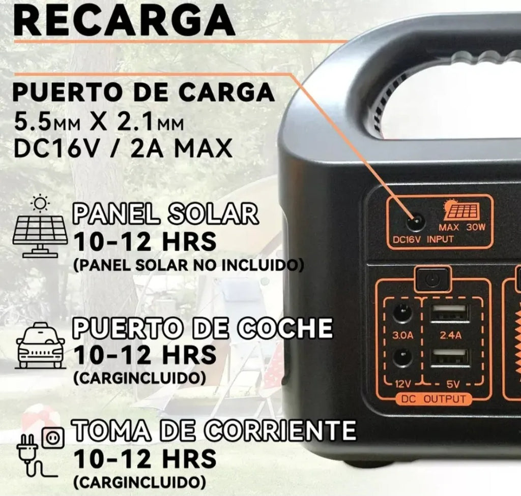 Estación de Energía Solar Portátil EG-008 | 150W Batería Recargable
