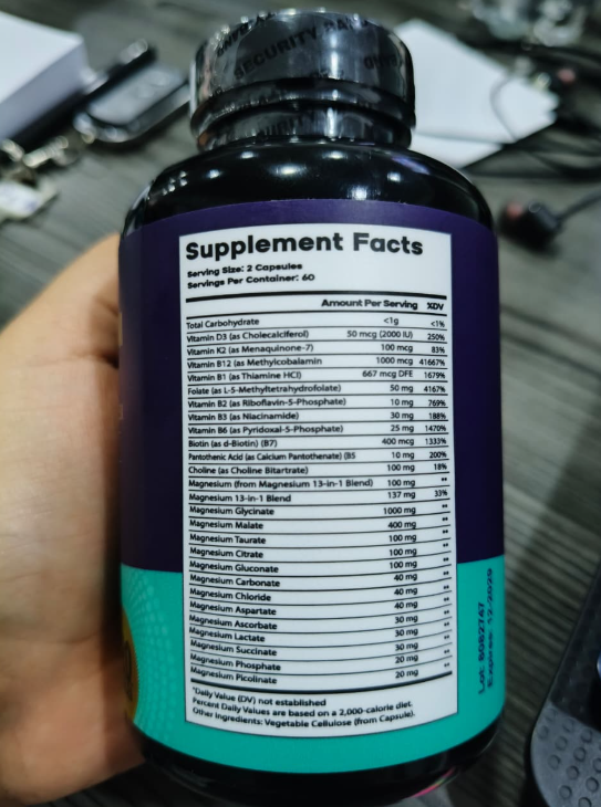 Magnesium 25 in 1 | Suplemento Premium de Magnesio con Complejo B, D3 y K2