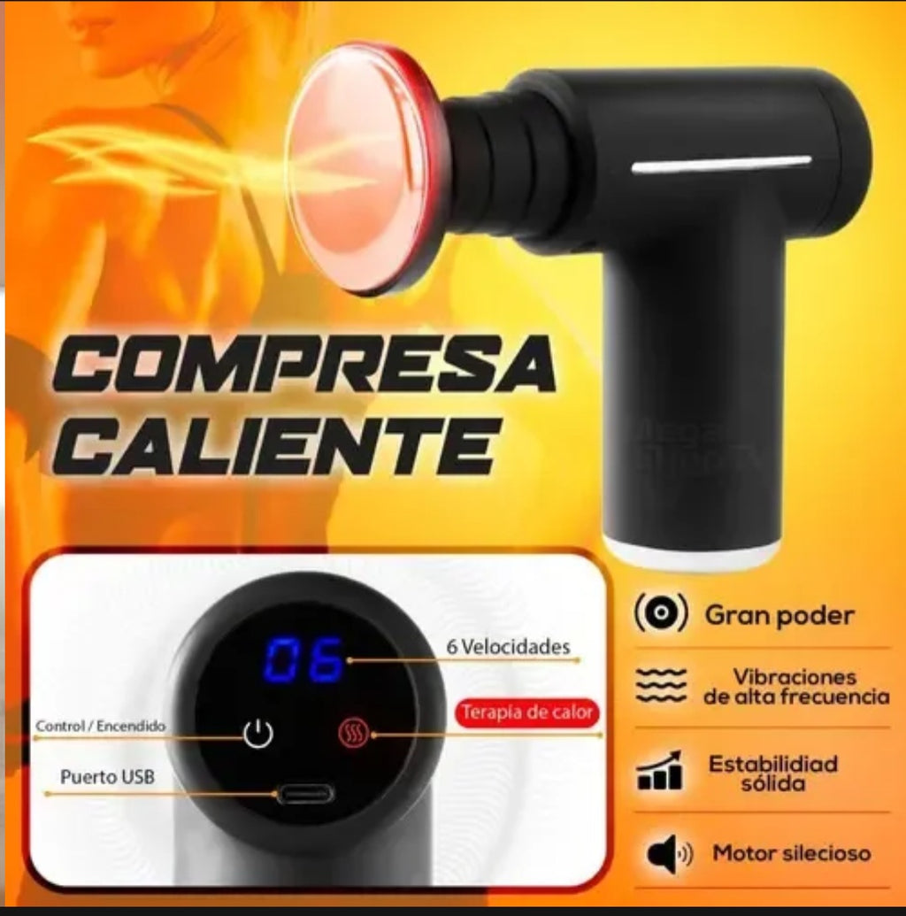A630 Mini Pistola Masajeadora Térmica Frío y Calor | 6 Niveles USB-C