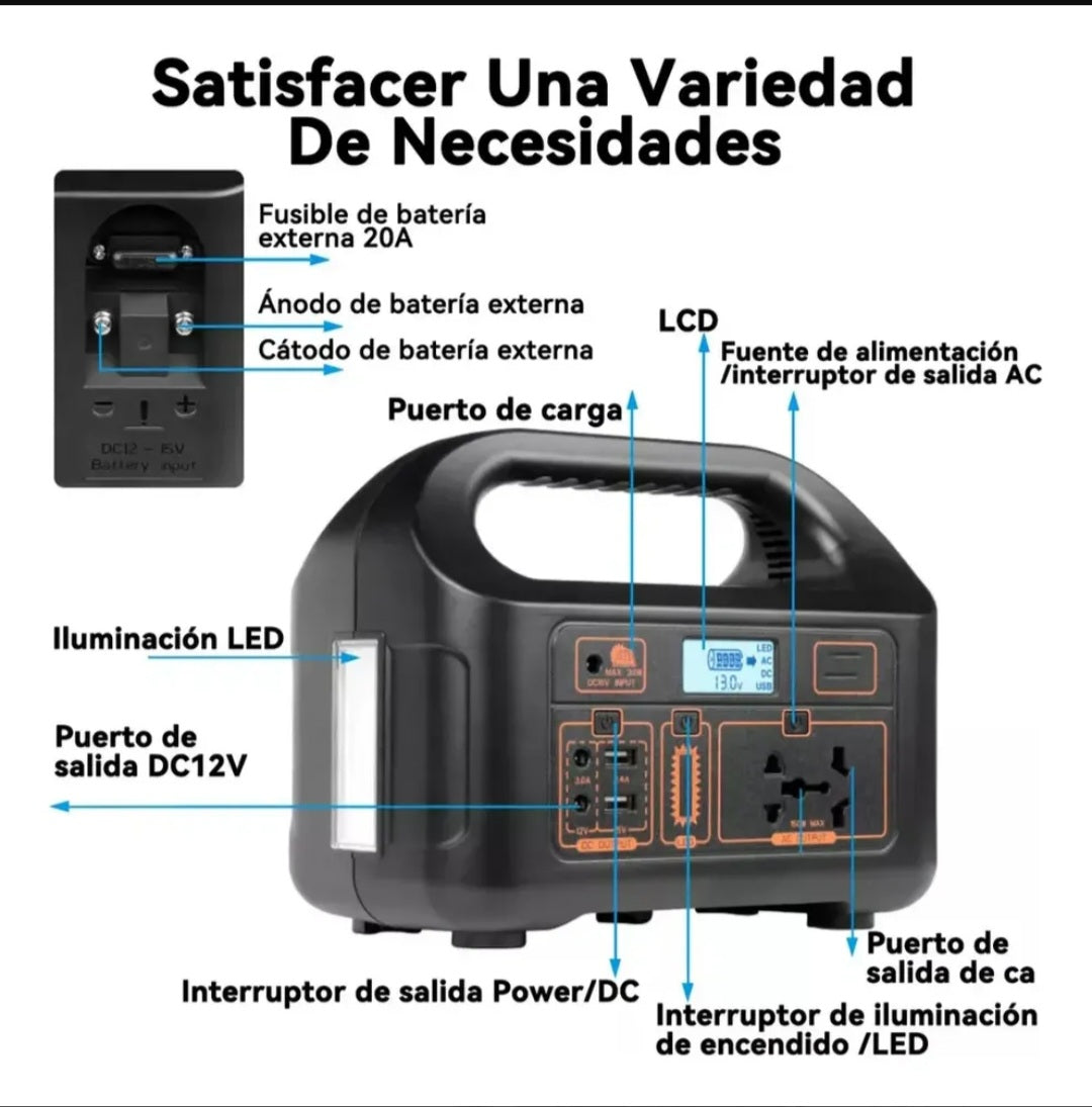 Estación de Energía Solar Portátil EG-008 | 150W Batería Recargable