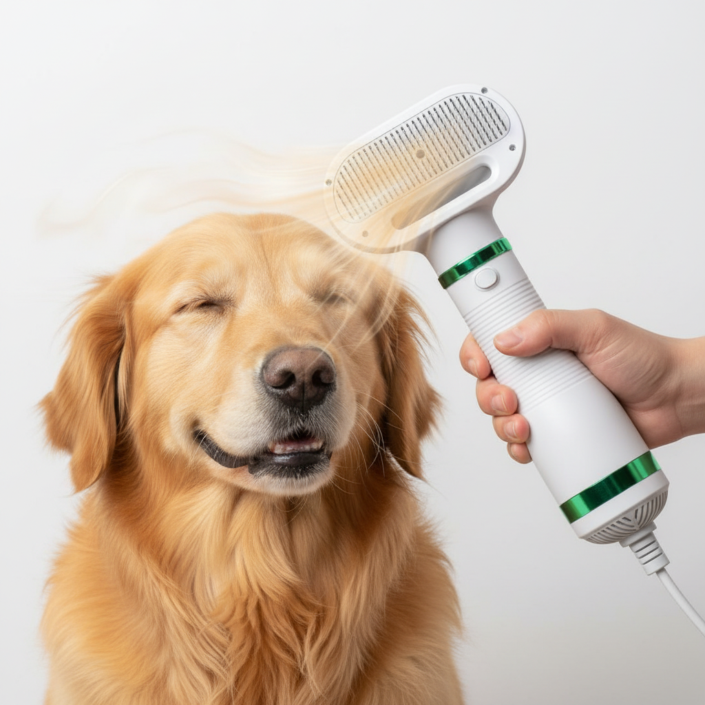 Secador y Cepillo 2 en 1 para Mascotas – Peinado y Secado Rápido para Perros y Gatos